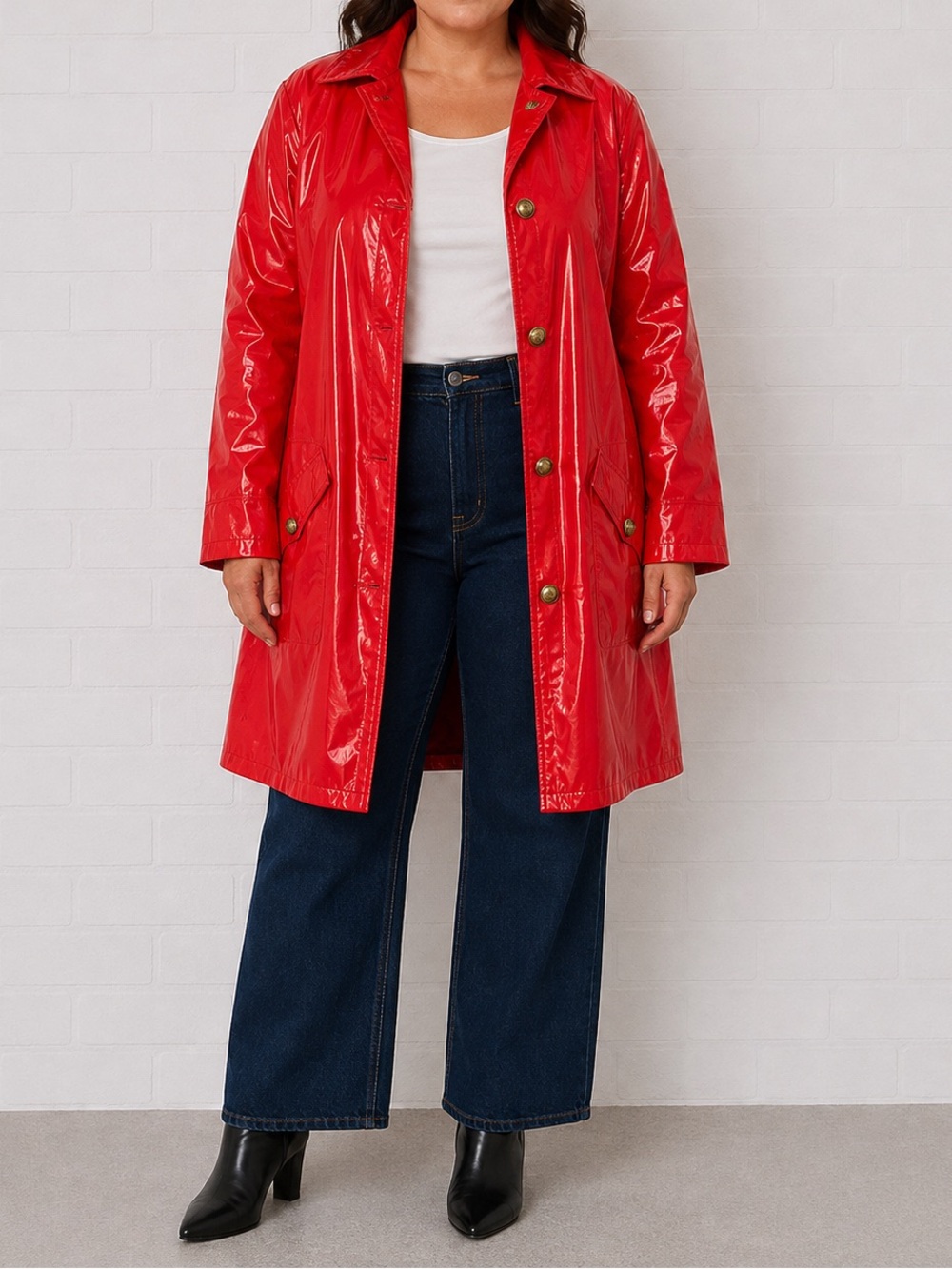 Vintage J.G. Hook Red PVC Raincoat Cottagecore Coastal Grandmother Barn Jacket